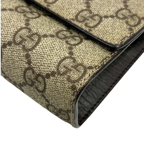 Gucci GG Supreme Compact Waist Shoulder Bag Brown Leather - Picture 7 of 9